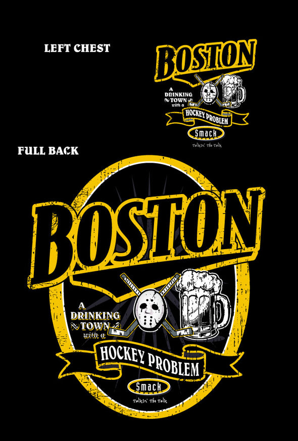 Boston a Hockey Town with a Drinking Problem Shirt | Boston Pro Hockey Apparel | Shop Unlicensed Boston Gear