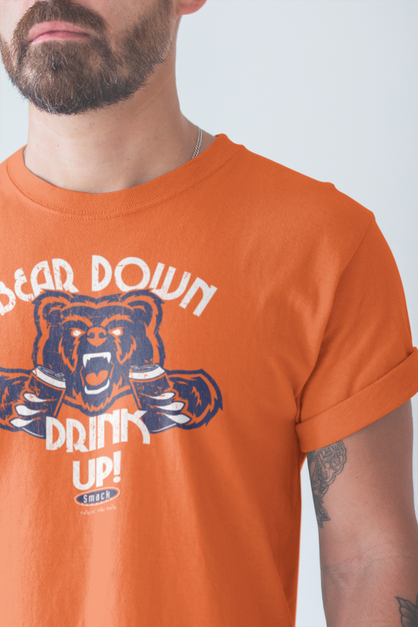 : Chicago Football Fans. Bear Down Drink Up! Navy T-Shirt (Sm-5X)  (Navy L/S, Small) : Sports & Outdoors