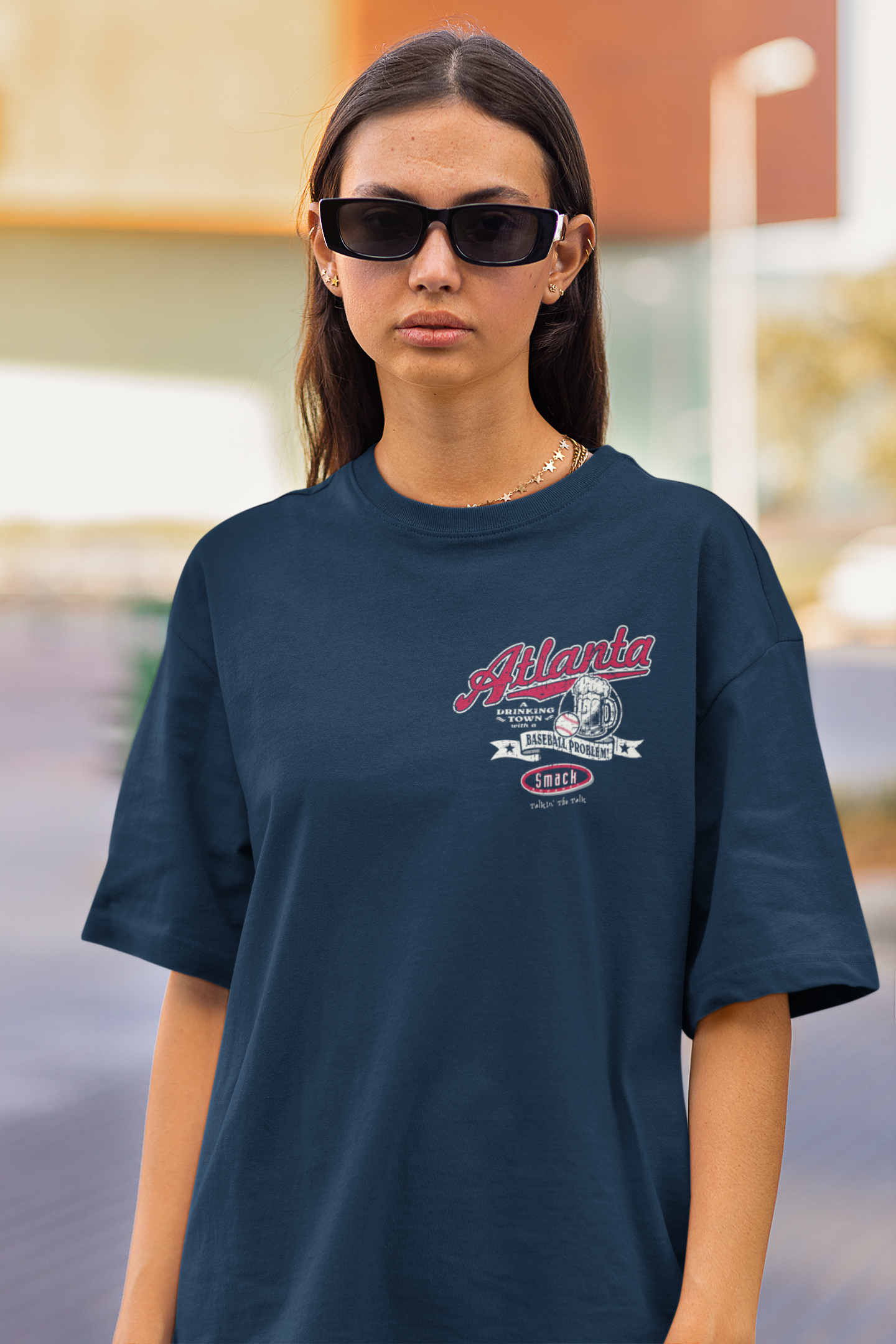 Smack Apparel Atlanta Baseball Fans - Baseball in Atlanta Shirt Small / Navy