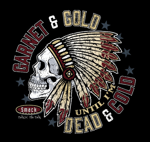 Florida State Football Fans. Garnet and Gold Till I'm Dead and Cold Black T-Shirt (Sm-5X)