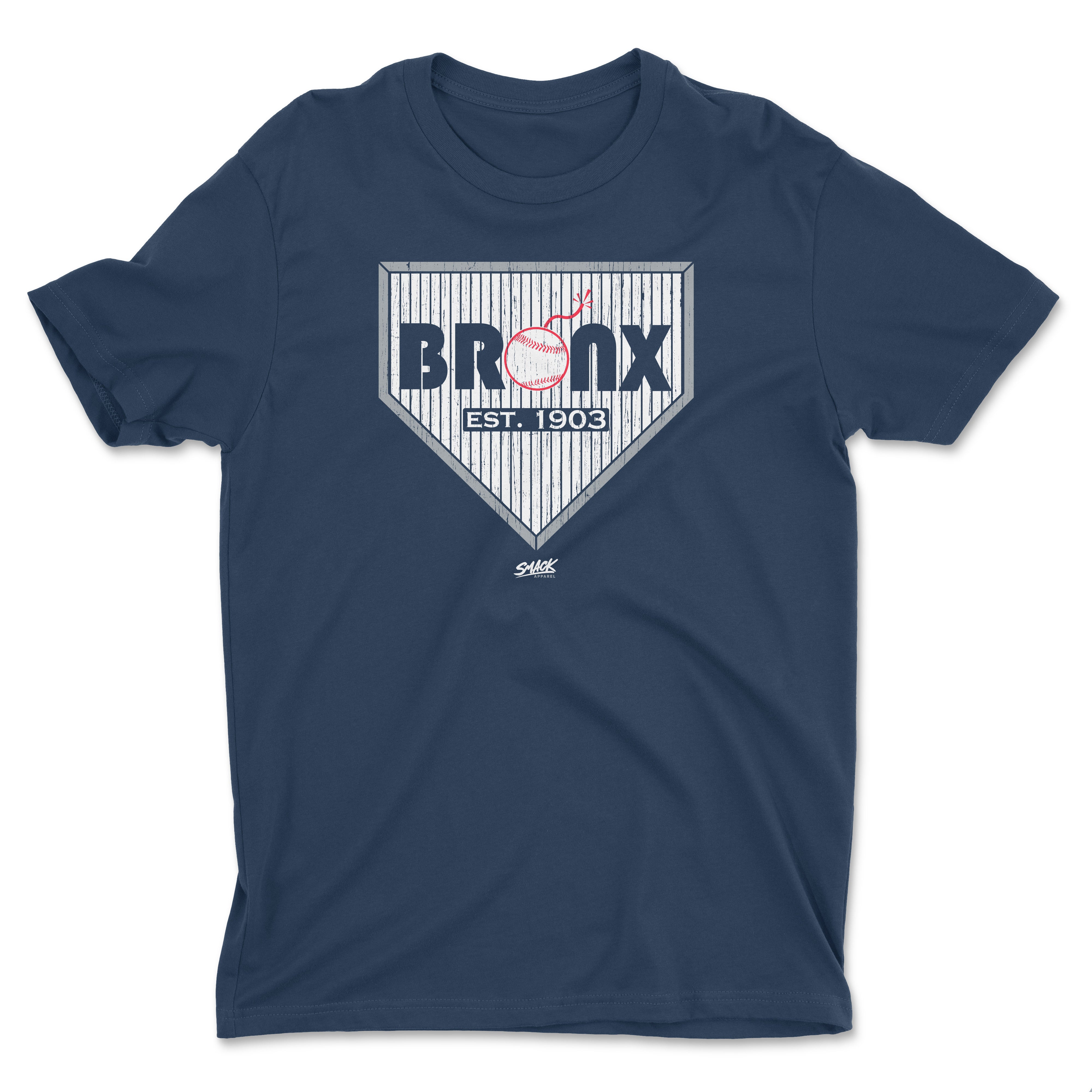 Bronx Established Pro Baseball T Shirt for New York Baseball Fans NYY SM 5XL