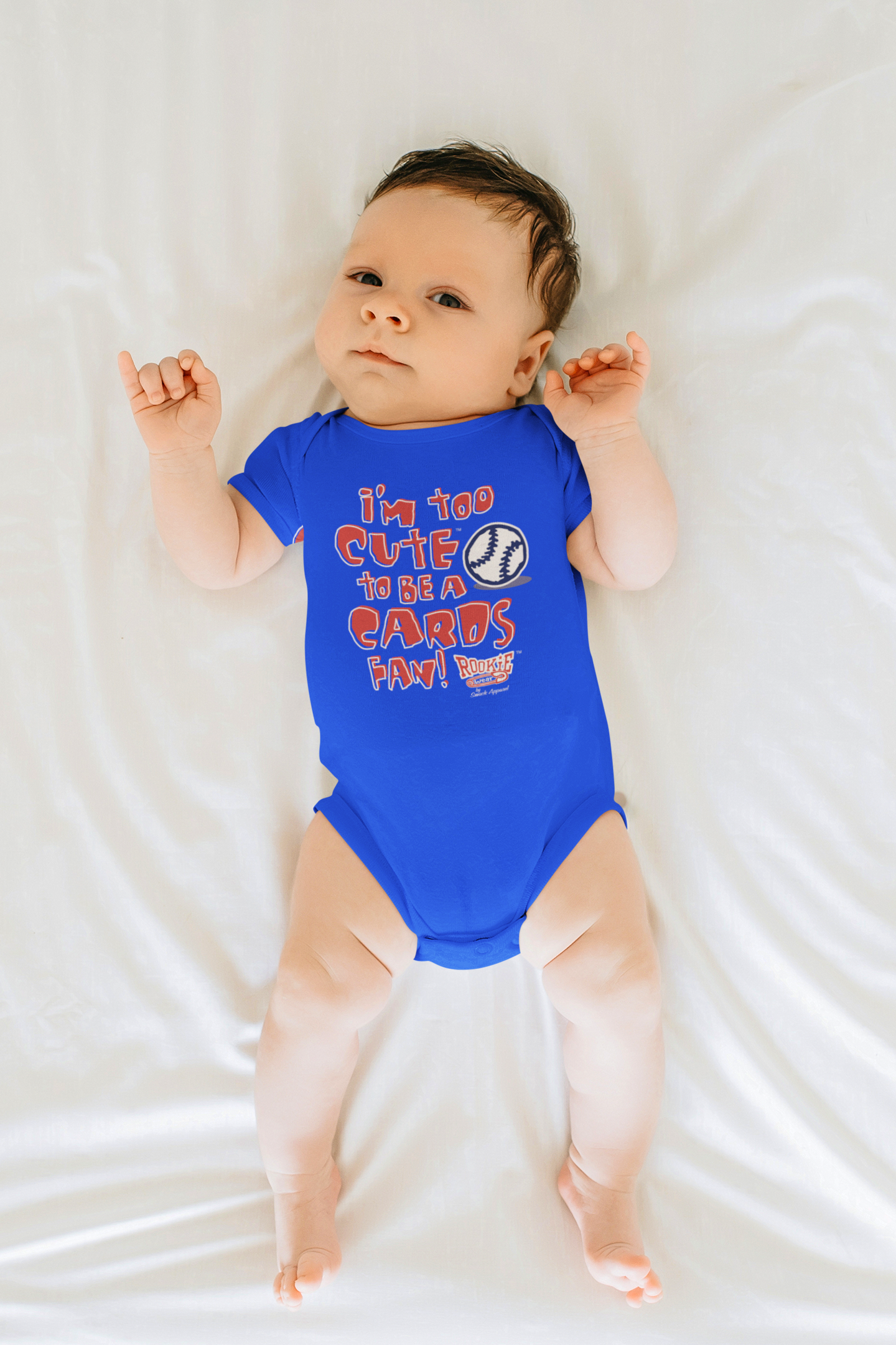 Chicago Baseball Fans. I'm Too Cute to Be A Cubs Fan (Anti-Cubs) Baby Onesie or Toddler T-Shirt 6M / Black