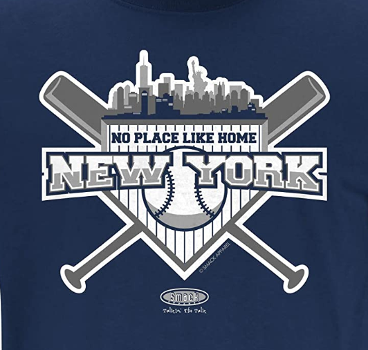 No Place Like Home Shirt | New York Baseball Fans (NYY) Apparel | Shop Unlicensed New York Gear 3XL / Navy / Short Sleeve